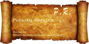 Pulszky Rozvita névjegykártya